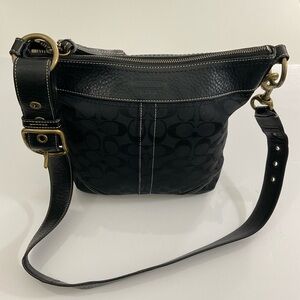 Coach black leather crossbody bag